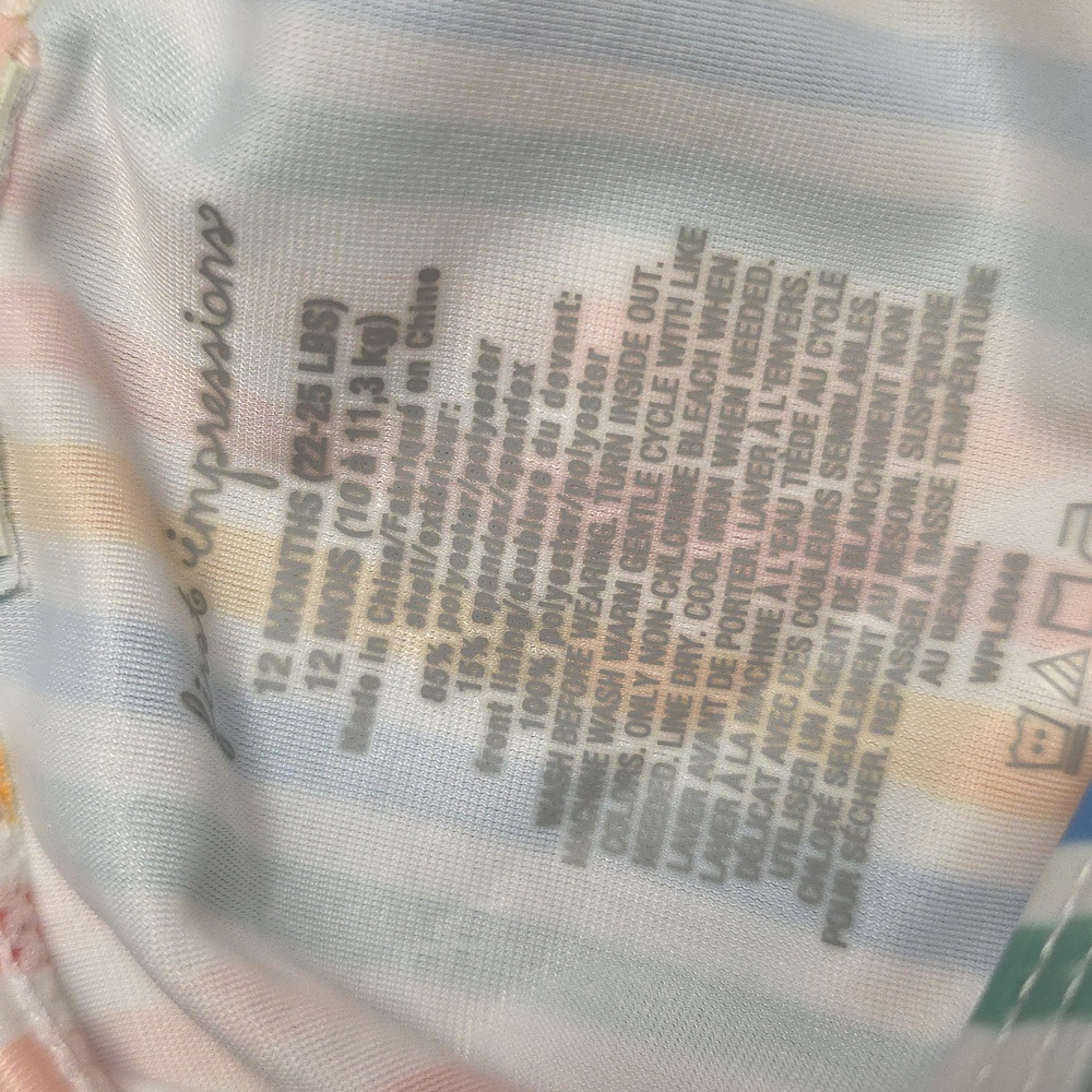 First Impressions Multicolor Striped Kids Swim One Piece - Picture 3 of 3